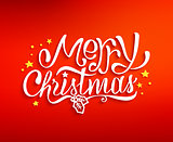 Merry Christmas greetings card with lettering