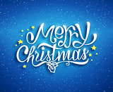 Merry Christmas greetings card with lettering