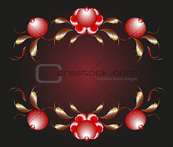 Pattern in the form of flower buds and leaves. EPS10 vector illustration