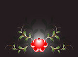 Pattern of beautiful red flower on a black base. EPS10 vector illustration