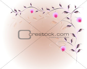 Pattern of beautiful flowers on a red base. EPS10 vector illustration