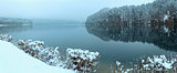 Winter Alpsee lake panorama