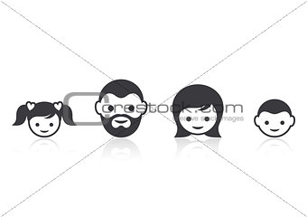 Family members face icons