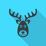 Vector reindeer face christmas icon
