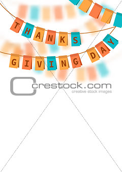Vector illustration. Thanksgiving Day. Colored flags on a white