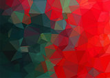 Composition with red and green geometric shapes