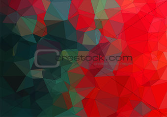 Composition with red and green geometric shapes