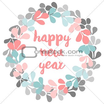 Happy New Year pastel vector card
