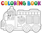 Coloring book fire truck theme 2