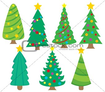 Stylized Christmas trees collection 1