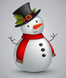 snowman in red scarf