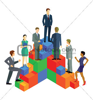 Business people in the ascent