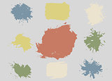 Colorful Retro Vector Stains, Blots, Splashes Set