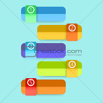 Flat Colorful Step by Step Infographics  EPS10 Vector Illustration 