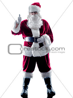 santa claus Thumbs Up silhouette isolated