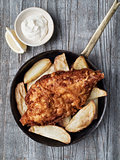 rustic traditional english fish and chips