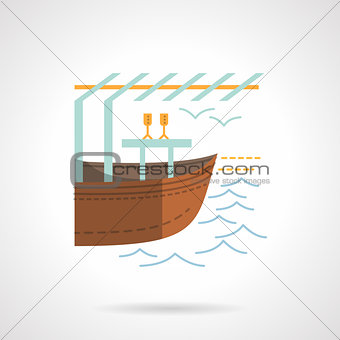 Boat market flat color vector icon