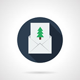 Christmas greetings round flat vector icon