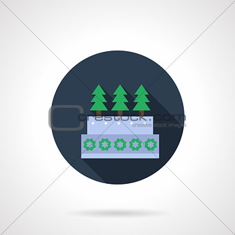 Round flat vector icon for Christmas baking