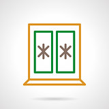 Winter window color simple line vector icon