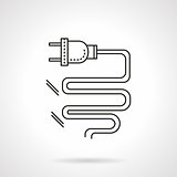 Electrical plug flat line vector icon