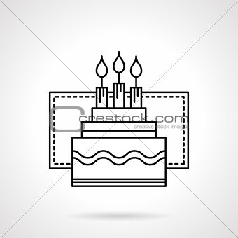 Party pie flat line vector icon