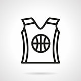 Basketball uniform black simple line vector icon