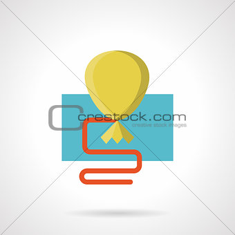 Flat color yellow balloon vector icon