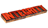 integrity wordabstract  in wood type