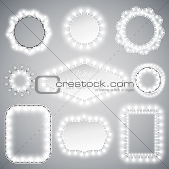 White Christmas Lights Frames