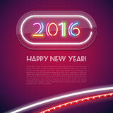 Colorful Glowing Neon Sign 2016