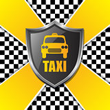 Abstract taxi background design with shield and stripes