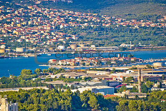 Split suburbs Vranjic and Kastela aerial view