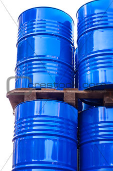 Chemical tanks stored at the storage of waste.