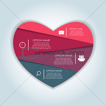Infographic Heart Templates for Business Vector Illustration.