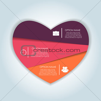Infographic Heart Templates for Business Vector Illustration.
