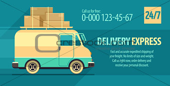 Flyer design for freight delivery transport with minibus