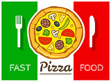 Italian pizza fast food vector
