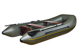 Inflatable rubber boat made of PVC, two-seat, twin, with oars.