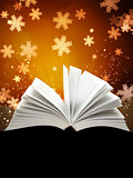 Christmas background with magic book