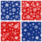 Set of seamless backgrounds with snowflakes