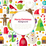 Flat Merry Christmas Vector Background