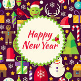 Flat Vector Pattern Happy New Year Background