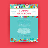 Happy New Year Invitation Vector Template Flyer