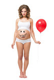 Pregnant woman with air balloon