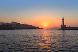 View of the old port of Chania, Crete