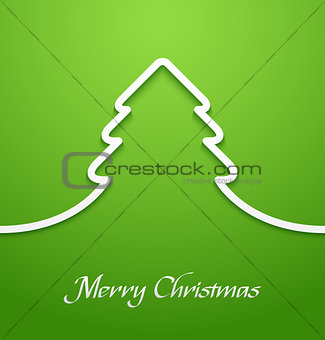 Green abstract christmas tree applique