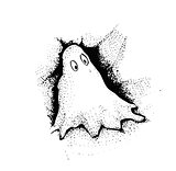 drawing of cute ghost. Vector. isolated.