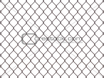 Fence from rusty mesh