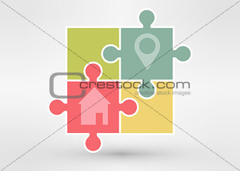 Abstract locations logo. Vector logotype design.